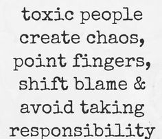 some type of text that is written in black on white paper with the words, people create chaos, point fingers, shift flame & avoid taking responishing