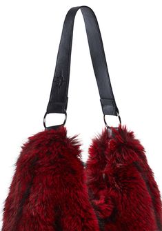 in a faux fur construction. Fully lined, a vegan leather strap with an embroidered “D” logo, O-ring hardware, an inner zippered pocket, and a top zipper closure. D Logo, Mock Neck Tank, Goth Fashion, Dolls Kill, O Ring, Exclusive Collection, Online Boutique, Vegan Leather, Leather Straps