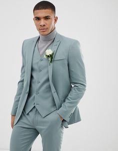 Wedding Suits Men All Colours, Pastel Suits For Men Wedding, Teal Suit, Slim Suit Pants, Summer Wedding Suits, Outfits Pastel, Slim Fit Suit Pants, Best Man Wedding