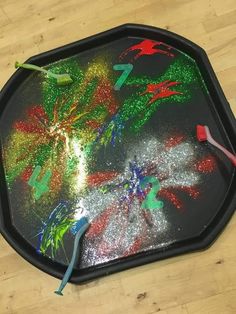 a tray that has some paint on it