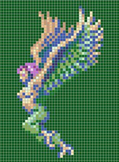 a cross stitch pattern with the shape of a woman's hand holding a flower