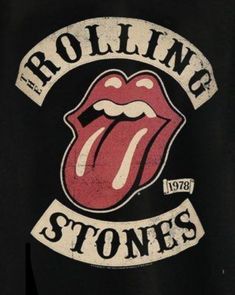 the rolling stones logo on a black shirt