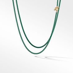 Bel Aire Chain Necklace in Emerald Green with 14K Yellow Gold Accents Gold Collection, Blush Color, High Jewelry, David Yurman, Jewelry Pouch, Gold Accents, Fashion Bracelets, Emerald Green, Wrap Bracelet