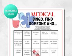 a printable medical game for kids to play