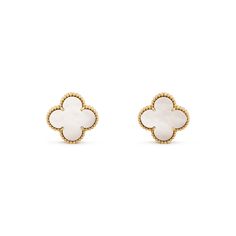 Magic Alhambra earrings - VCARA43700 - Van Cleef & Arpels Alhambra Earrings, Trinity Bracelet, Van Cleef And Arpels Jewelry, Van Cleef & Arpels, Minimalist Earrings Studs, Van Cleef And Arpels, Mini Gold, Detailed Jewelry, Minimalist Studs