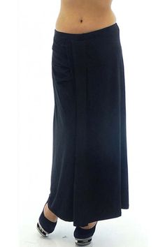 Black jersey skirt with elastic waist. The skirt is with length to under the ankles. The model is with trapeze-looking cut. The front part of the skirt has small horizontal tucks and fakes two layers of fabric. Stretch Maxi Skirt For Evening, Evening Maxi Skirt With Stretch, Evening Stretch Maxi Skirt, Solid Stretch Maxi Skirt, Stretch Maxi Dress Long Skirt, Ankle-length Solid Lined Maxi Skirt, Ankle-length Solid Lined Skirt, Ankle-length Lined Maxi Skirt, Chic Stretch Long Maxi Skirt