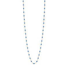 Gigi Clozeau - Classic Gigi Blue sautoir, Rose Gold, 34 Bright Blue, Timeless Pieces, Long Necklace, Or Rose, Arrow Necklace, Jewelry Watches, How To Find Out, Beaded Necklace, Rose Gold