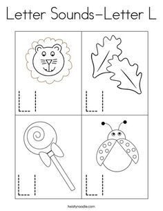 the letter l worksheet with pictures of animals and leaves to be colored in