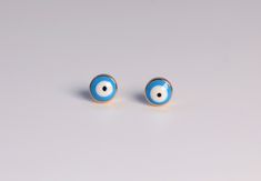 Round Blue Evil Eye Stud Earrings Pink Evil Eye, Turkish Eye, Evil Eye Earrings, Blue Evil Eye, Earrings Studs, Eye Earrings, Evil Eye, Gold Filled, Piercings