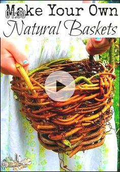 + Make Your Own Plant Pots and Baskets l Learn to weave a natural basket from materials you have on hand l Homestead Lady.com diy christmas wreaths, christmas wreaths to make, diy christmas wreaths ideas with ribbon? Willow Weaving, Woodworking For Kids, Free Woodworking Plans, Plant Basket, Cool Ideas, Woodworking Plans Free, Nature Crafts, Plant Pots, Permaculture