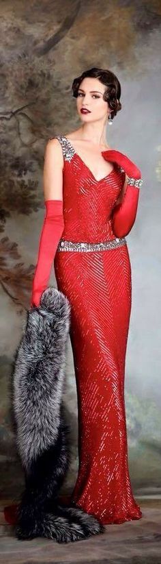 ԌḁƮsɓץ Opera Gloves, Wearing Red, Red Fashion, Gatsby, Red Formal Dress