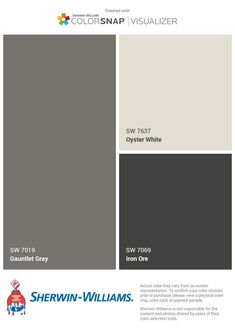 the color scheme for sherylin williams's new gray and white paint colors