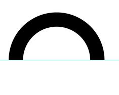 a black and white image of an arch in the middle of a plain blue line