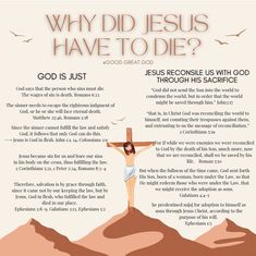 a poster with the words why did jesus have to die? and an image of a crucifix