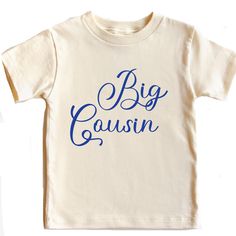 Big Cousin Retro Toddler Shirt! This design combines a charming vintage-inspired aesthetic with soft, comfortable fabric perfect for toddlers. Whether it's for the biggest cousin or the littlest, these retro-themed cousin shirts are the perfect way to show off their family pride! 1-) Check and Review all Photos. 2-) Select Your T-Shirt Size and T-Shirt Color from drop down menus. 3-) Select Your Design Print Color from images, letter Font Styles in the "Add your personalization" field. 4-) Choos Big Cousin Shirt, Cousin Shirts, Inspired Aesthetic, School Logo, Team Shirt, Comfort Colors Tee, Team Shirts, Font Styles, Lettering Fonts