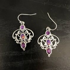 SPECIFICATIONS Style: Vintage Shape\pattern: Water Drop Material: Zinc alloy Fine or Fashion: Fashion Earring Type: Drop Earrings Stone Drop Earrings, Vintage Earring, Dangle Earrings Boho, Deep Purple Color, Healing Crystal Jewelry, Party Earrings, Purple Stones, Earrings Women, Jewelry Style