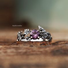 Silver Flower Ring, Amethyst Ring, 925 Sterling Silver Ring, Unique Design Ring, Floral Ring, Wedding Ring, Artisanal Ring, Gift For Women Metal: 925 Sterling Silver Gemstone : Natural Amethyst Stone Color : Purple Stone Shape : Round Stone Setting: Prong Makes a Wonderful Gift for your Girlfriend, Wife, Mom or Simply an Excellent Addition to Your Jewelry Collection. Benefits Of Wearing Amethyst:- Symbolizing strength, power and courage, amethyst is a protective stone. Furthermore, amethyst help Elegant Purple Gemstone Flower Ring, Ornate Silver Amethyst Ring, Ornate Silver Amethyst Ring For Gifts, Ornate Sterling Silver Amethyst Gemstone Ring, Ring Unique Design, Vintage Silver-toned Amethyst Ring Gift, Silver Flower Ring, Floral Ring, Gifts For Your Girlfriend