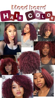 Auburn Curly Hair Natural, Black Natural Hair Dyed, Hair Colour Ideas For Black Curly Hair, Auburn Hair Color On Natural Hair, Hair Dye Idea For Black Hair, Morron Hair Color, Red Hair Ideas Curly Hair, Hair Color Ideas For Black Natural Hair, Redish Burgundy Hair Color