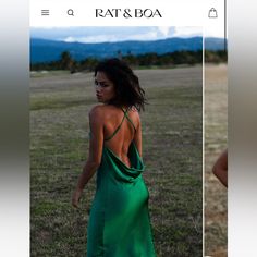 Brand New With Tags. No Flaws Azure Dress, Undone Hair, Selena Dresses, Gigi Dress, The Libertines, Emerald Dresses, Minimal Accessories, Prom Inspo, Silk Dresses