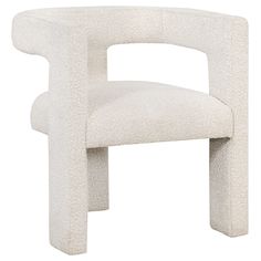 a white chair sitting on top of a white floor