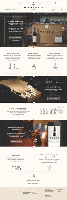 the website design for wine company