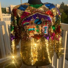 Beautiful Vintage One If A Kind Sequin Long Sleeve, There’s A Tiny Imperfection Where The Clasp Was Torn But Can Easily Be Fixeda True Gem One Of A Kind Find Please Stop, Sequin Top, Silver Gold, Sequin, Im Not Perfect, Womens Tops, Long Sleeve, Silver, Women Shopping