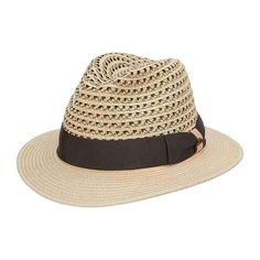 Tommy Bahama men's fedora hat. Woven multi tone toyo fedora with open weave striped crown. Grosgrain ribbon band with two tone loop and TB Marlin pin. 1.5" wide brim. 4" deep cented dent crown with front pinch. Tommy Bahama crown top lining. Wide elasticized moisture wicking comfort sweatband. 100% Toyo straw. Prince Harry Wedding, Mens Fedora Hat, Diy Hats, Dope Hats, Mens Fedora, Fedora Hat Men, Safari Hat, Mens Hat, Trilby Hat