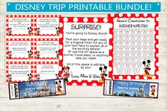 the disney trip printable bundle is shown