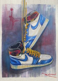 a painting of a pair of sneakers