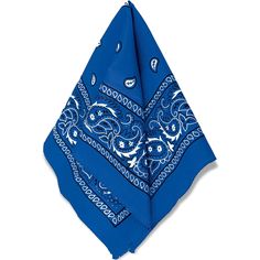 a blue bandana on a white background