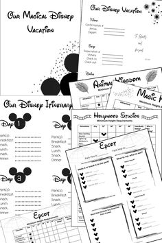 the disney character worksheet is shown in black and white with mickey mouse on it