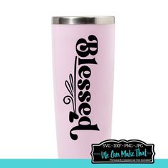 a pink tumbler cup with the word boss on it and an image of a flower