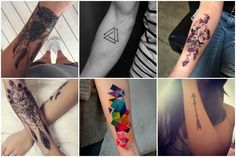 many different types of tattoos on people's arms