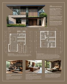 an architectural plan for a house with lots of windows