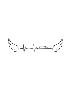 an image of a heartbeat with wings