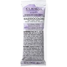 Clairol Kaleidocolors Tonal Powder Lightener - Violet 1 oz
• Ideal for dark blonde to lightest blonde hair• Lightens and tones in one easy step• Enriched with moisturizing aloe vera• Gives healthy looking highlights• Works within 10 minutes
Clairol Kaleidocolors Powder Lightener puts the quick-and-easy into highlighting and all special effects techniques. Create cool or warm tonality as you lighten. Lightens and tones in only 10 minutes. Lightens up to 5 levels and adds neutral/beige tones. Enriched with moisturizing aloe vera. Ideal for dark blonde to lightest blonde hair.
Mixing: Mix 4 level scoops of Kaleidocolors with 2 oz. 10 or 20-volume developer. Apply where highlights are wanted. Leave on up to 10 minutes. For relaxed, permed or porous hair, use 10 Volume Pure White Developer. Use Lightest Blonde Hair, Lightest Blonde, Porous Hair, Beard Wax, Colour Remover, Light Blonde Hair, How To Lighten Hair, Beige Tones, Hair Pomade