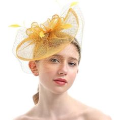 Quality Polyester, Feather, Veil, Metal Clip And Plastic Headband For Adult Women. Sinamay Fascinator Hat With A Headband And A Hair Clip For Kentucky Derby, Horse Racing Season, Church, Banquet, Cocktail Tea Part, Wedding Photography,Bridal Party And Etc. Quality Workmanship And Stylish Unique Design, Wear It, You Will Be Amazing And Stunning, And You Will Get Lots Of Compliments. Luxury Yellow Hats For Kentucky Derby, Luxury Yellow Fascinator For Kentucky Derby, Luxury Yellow Mini Hat For Kentucky Derby, High-end Yellow Mini Hat For Kentucky Derby, Feather Veil, Wedding Photography Bridal Party, Tea Hats, Kentucky Derby Fascinator, Sinamay Fascinator