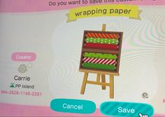 a screen shot of the game candy bar on an ipad, which is being used for wrapping paper