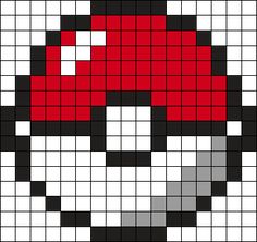 an image of a pixellated mushroom in red and white