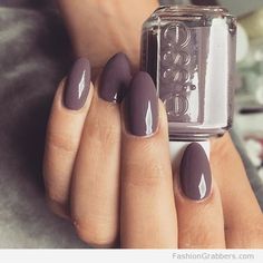 | Oval shape merino cool Essie nail | Kutek Disney, Nagellack Trends, Nail Colors Winter, Her Nails, Essie Nail Polish, Essie Nail, Manicure Y Pedicure, Winter Trends, Jeffree Star