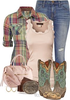 "Country Chic" by mclaires on Polyvore Skirt Maxi, Cowgirl Outfits