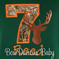 "Personalized Hunting Birthday Shirt. Custom made to your specifications. You pick the fabric and font. Any age. Do you need a coordinating hair bow, bib, diaper cover, shorts or pants? Are you looking for matching family shirts? Convo me for details and a custom listing with combined shipping. I can also make bibs, bloomers, or boxers to coordinate. Add them to your cart for combined shipping or convo for a custom listing. All items are custom made in my smoke free studio. Care instructions: Ha Deer Hunting Birthday, Hunting Birthday, Deer Hunting, Diaper Cover, Branded Shirts, Boys T Shirts, Family Shirts, Birthday Shirts, Hunting