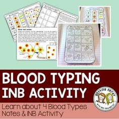 blood typing worksheets and lab for kids to learn how to use the blood type