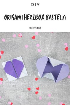 an origami heart box with the text overlay