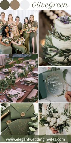 green and white wedding color palettes