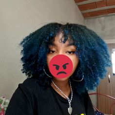 Blue Coily Hair, Dark Blue Natural Hair, Blue Black Curly Hair, Blue Afro Hair, Dyed Afro Hair, 4c Dyed Hair, Dyed Afro Hair 4c, Afro Hair 4c, Blue Hair Black Women