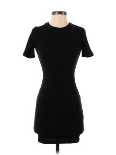 Forever 21 Casual Dress Size: X-Small Black Dresses - used. 73% POLYESTER, 23% RAYON, 4% SPANDEX, Sheath, Crew Neck, Solid, Short, Short Sleeve | Forever 21 Casual Dress - Sheath: Black Solid Dresses - Used - Size X-Small Small Black Dress, Black Casual Dress, Black Dresses Casual, Solid Dress, Black Dresses, Black Solid, Black Casual, Casual Dresses For Women, Casual Dress