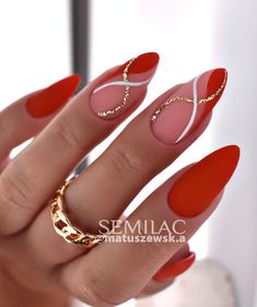 Discover the timeless allure of red nails with these 50+ classy designs that exude passion, power, and sophistication. From true red to matte, dark, and French tips, these manicures are a fashion statement that will never go out of style. Elevate your look and express your unique style with these glamorous and fun red nail designs. Find inspiration for your next manicure today! Red Nails Design Ideas Classy, Red Nail Designs Classy Almond, Red And White Nails, Red Acrylic Nails, Valentine Nails, Nail Designs Valentines, Red Nail Designs, Makijaż Smokey Eye, Christmas Nails Acrylic