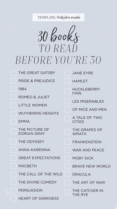 the 30 books to read before you're 50 are on display in front of a blue