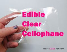 someone is holding a clear cellophane bag with the words edible clear cellophane on it